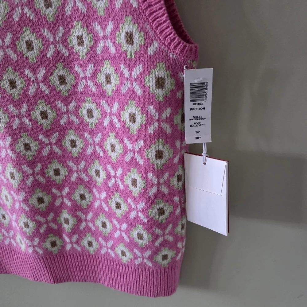NWT Sunday Best S Y2K Barbie Coquette Girl Cottagecore Wool Blend Knit Vest - Picture 15 of 16
